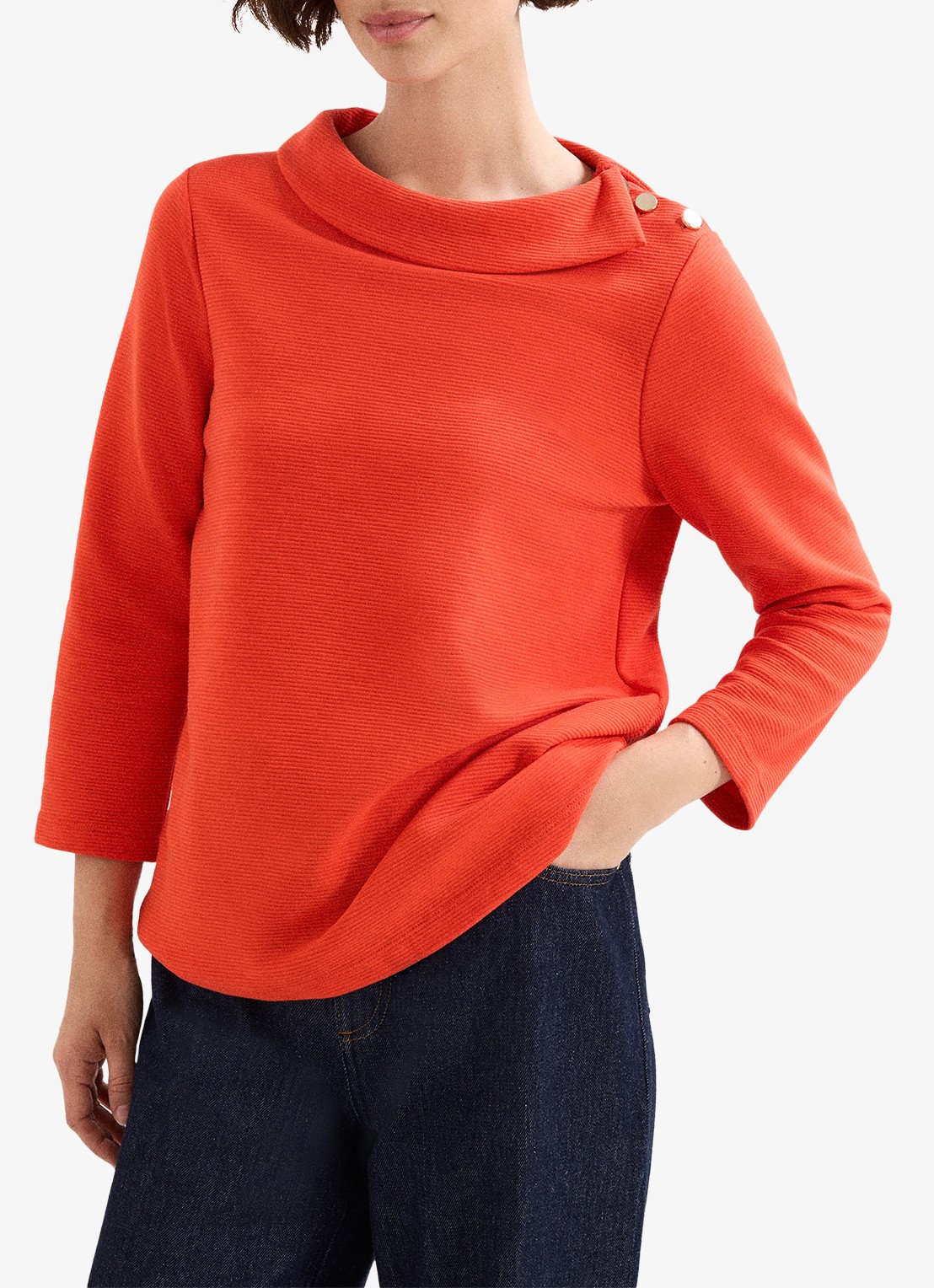 Phase Eight Remy top met knoopdetail en structuur - detail 4 rood