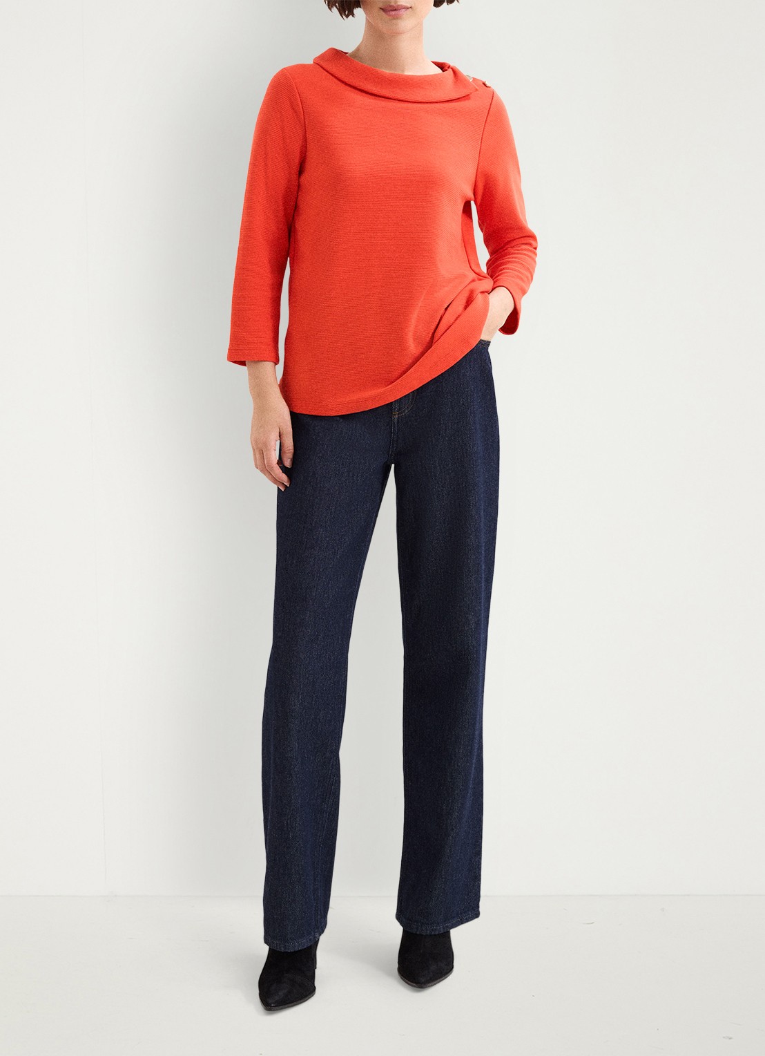 Phase Eight Remy top met knoopdetail en structuur - voorkant 2 rood