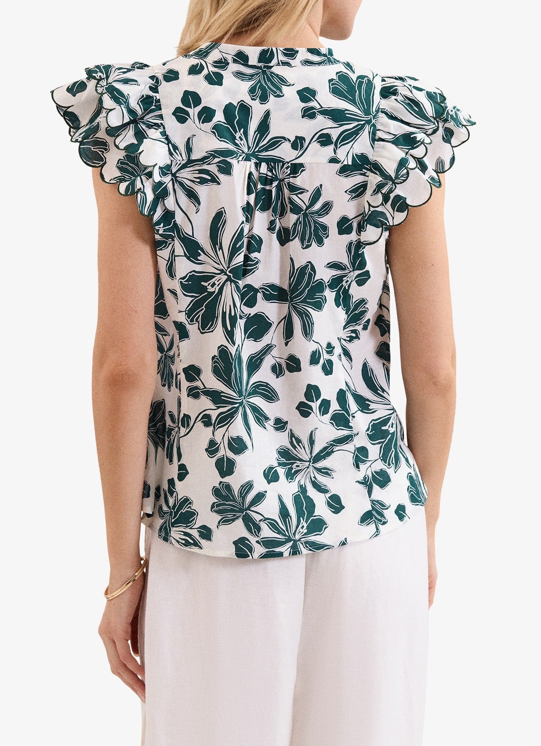 Phase Eight Rena blouse met bloemenprint - achterkant 3 donkergroen