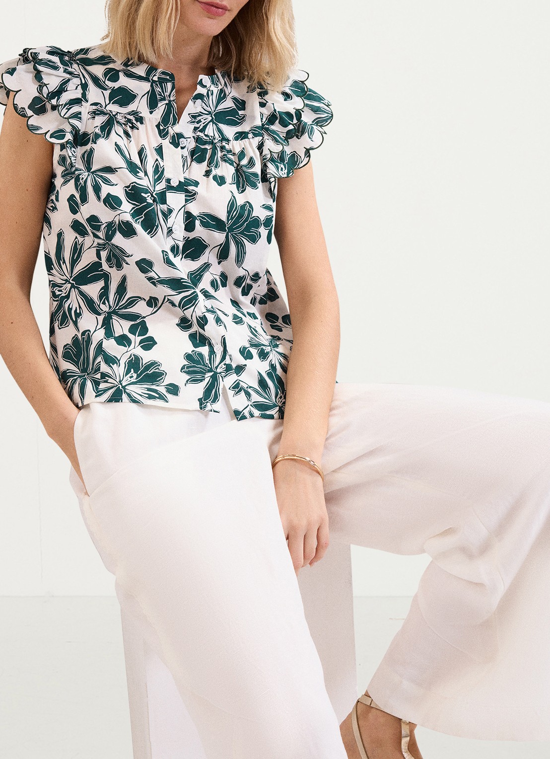 Phase Eight Rena blouse met bloemenprint - detail 5 donkergroen