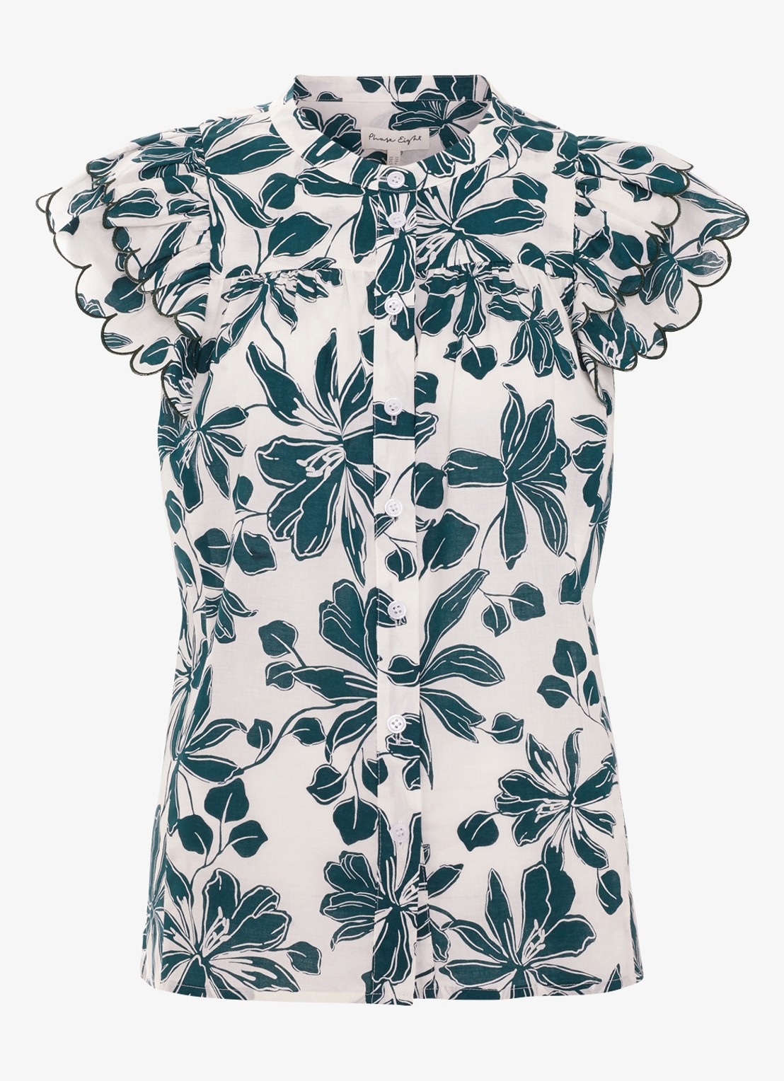 Phase Eight Rena blouse met bloemenprint - voorkant donkergroen