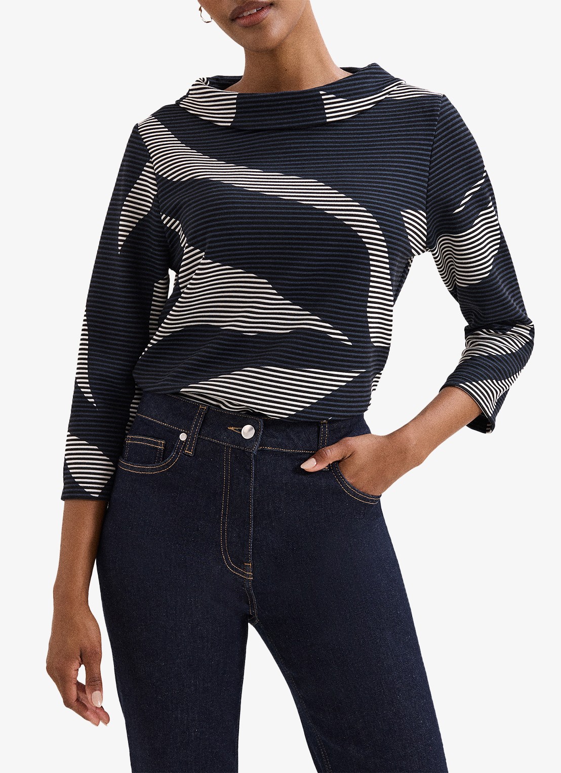 Phase Eight Rena top met print - detail donkerblauw