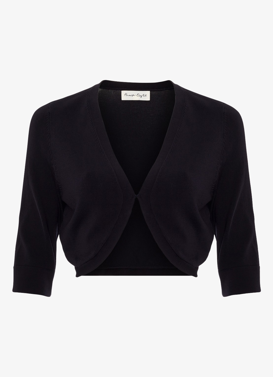Phase Eight Riah fijngebreide bolero  - voorkant 6 donkerblauw