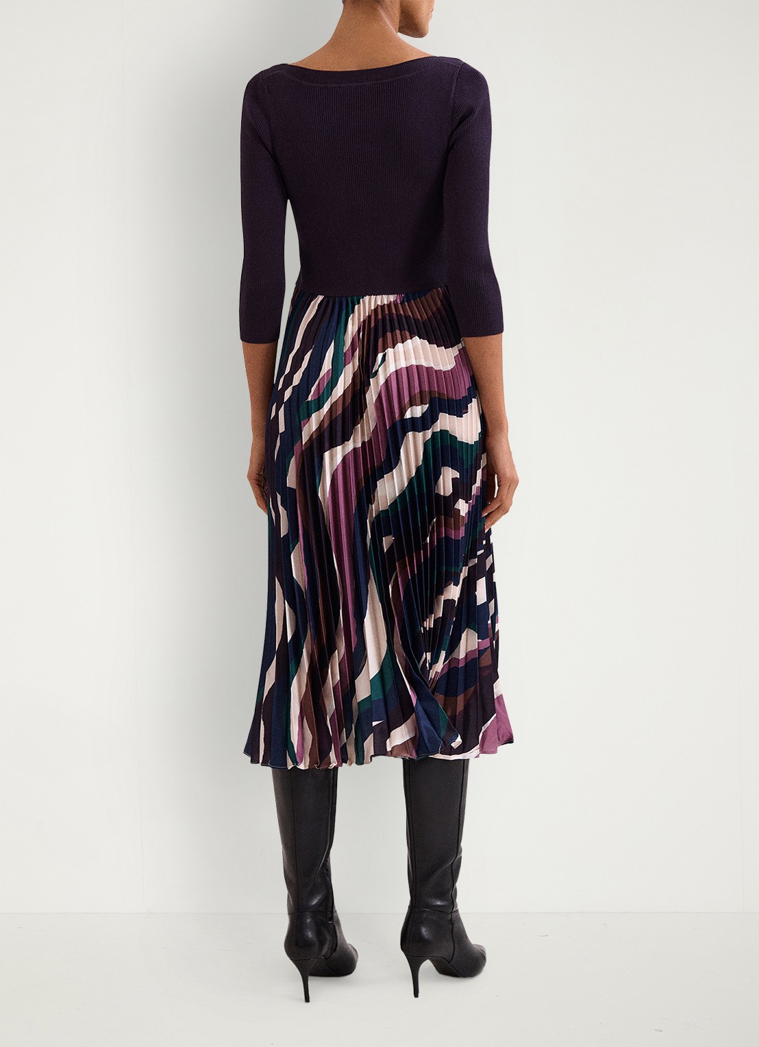 Phase Eight Riley midi jurk met grafische print - detail 2 paars