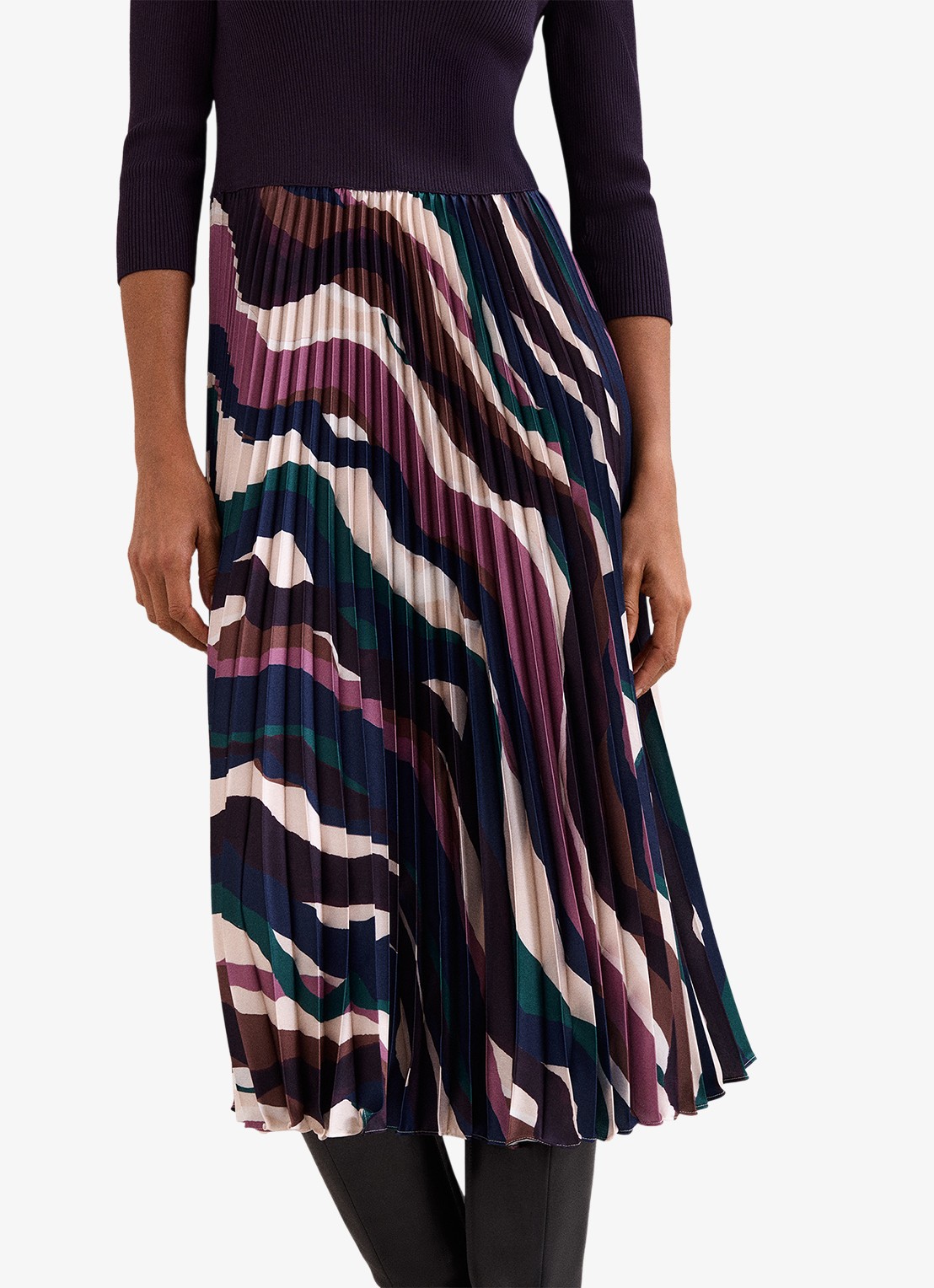 Phase Eight Riley midi jurk met grafische print - detail 4 paars