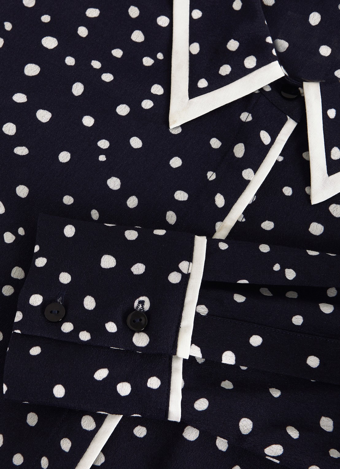 Phase Eight Rita blouse met stippenprint - detail 7 donkerblauw
