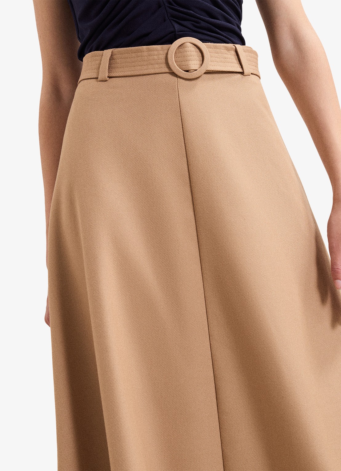 Phase Eight  Rochelle midi rok met ceintuur - detail 3 camel