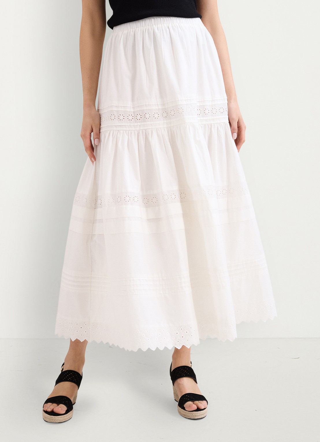 Phase Eight Rosa midi jurk met opengewerkt dessin - detail 4 white