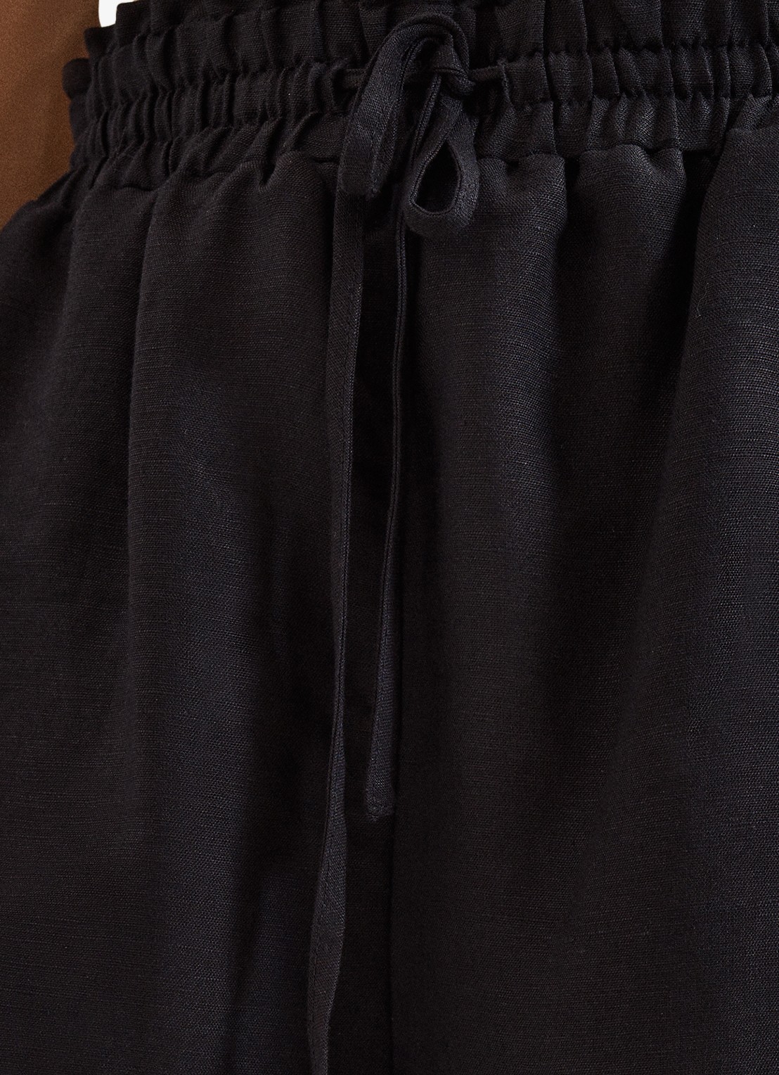 Phase Eight Rowan high waist palazzo broek in linnenblend met steekzakken - detail 3 zwart