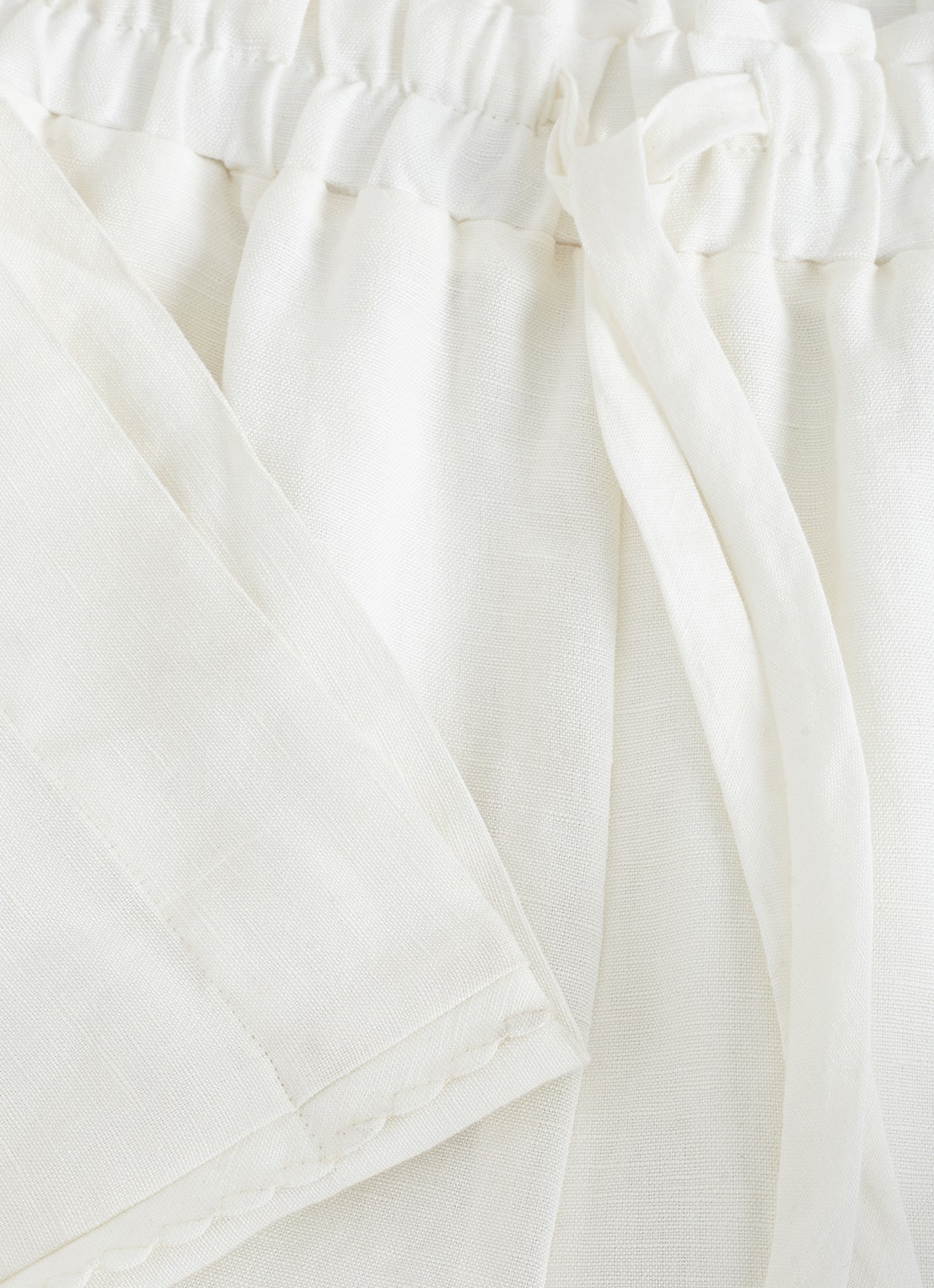 Phase Eight Rowan high waist wide fit broek in linnenblend - detail 5 white