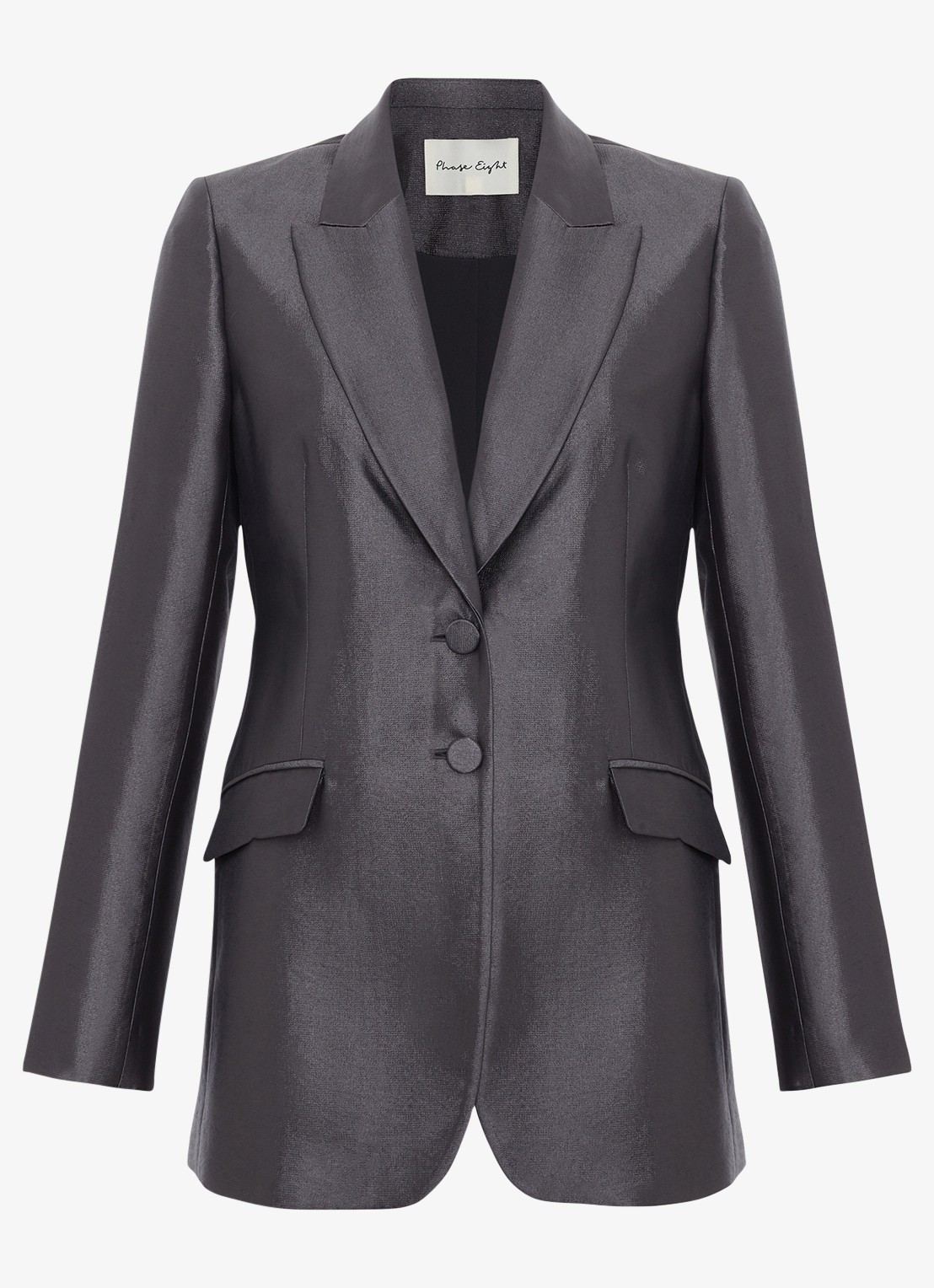Phase Eight Sade single-breasted blazer met klepzakken  - voorkant 2 antraciet