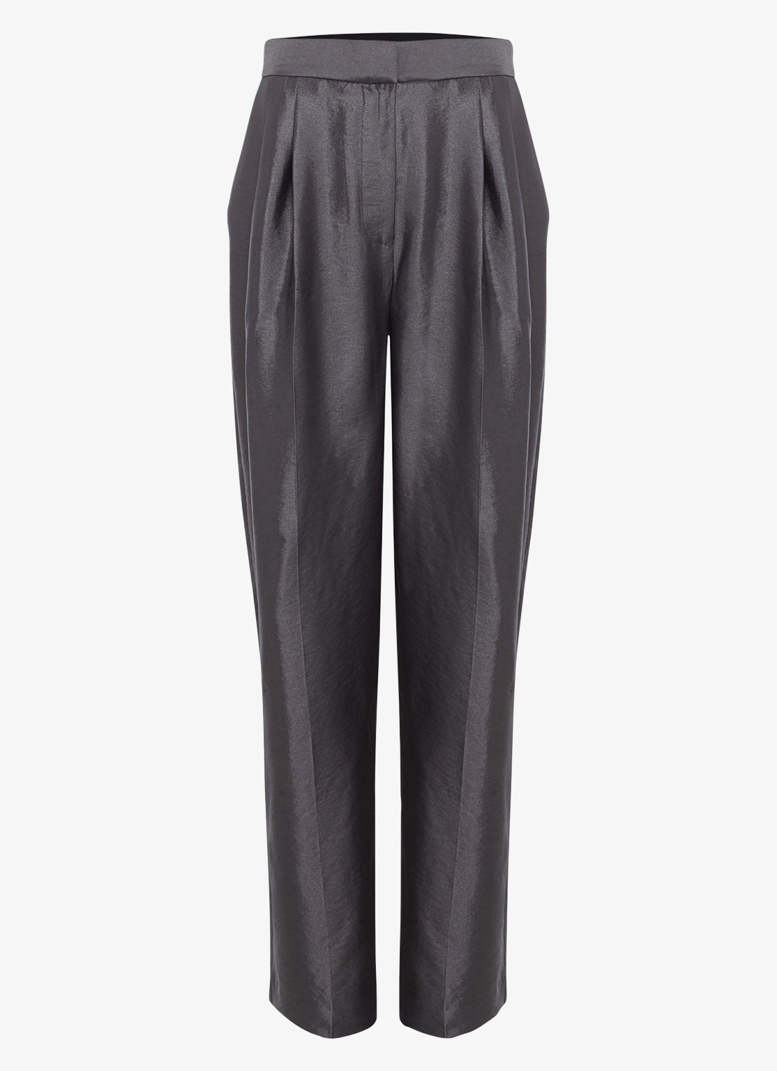 Phase Eight Sade straight fit high waist pantalon met steekzakken  - voorkant antraciet
