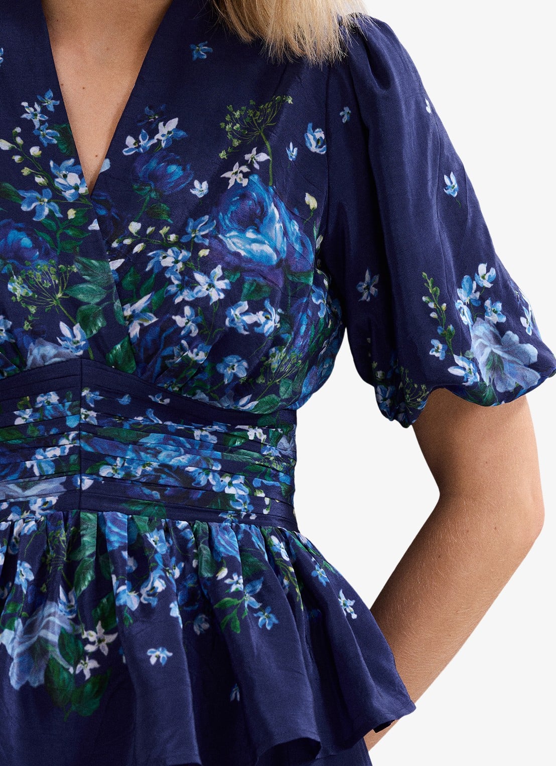 Phase Eight Safa tuniek met bloemenprint - detail 5 donkerblauw
