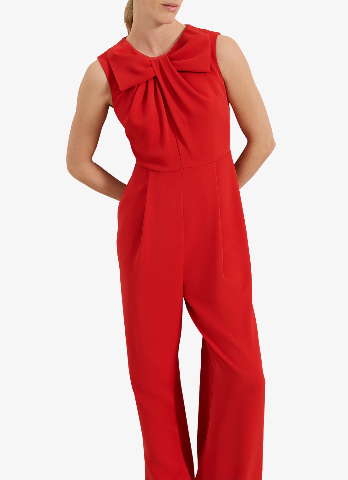 Phase Eight Saffron wide fit jumpsuit met steekzakken - detail 4 rood