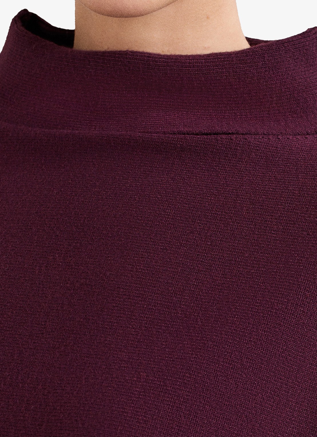 Phase Eight Salima fijngebreide trui met col - detail 6 bordeauxrood