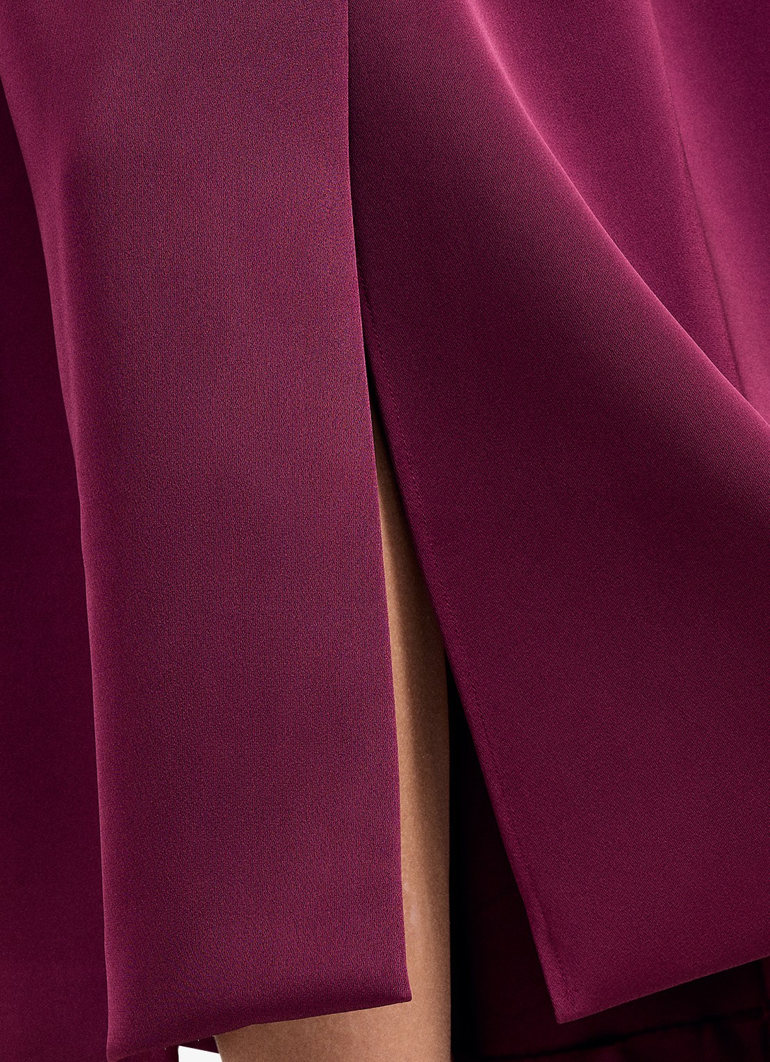 Phase Eight Sally maxi rok met plooien en split - detail 6 bordeauxrood