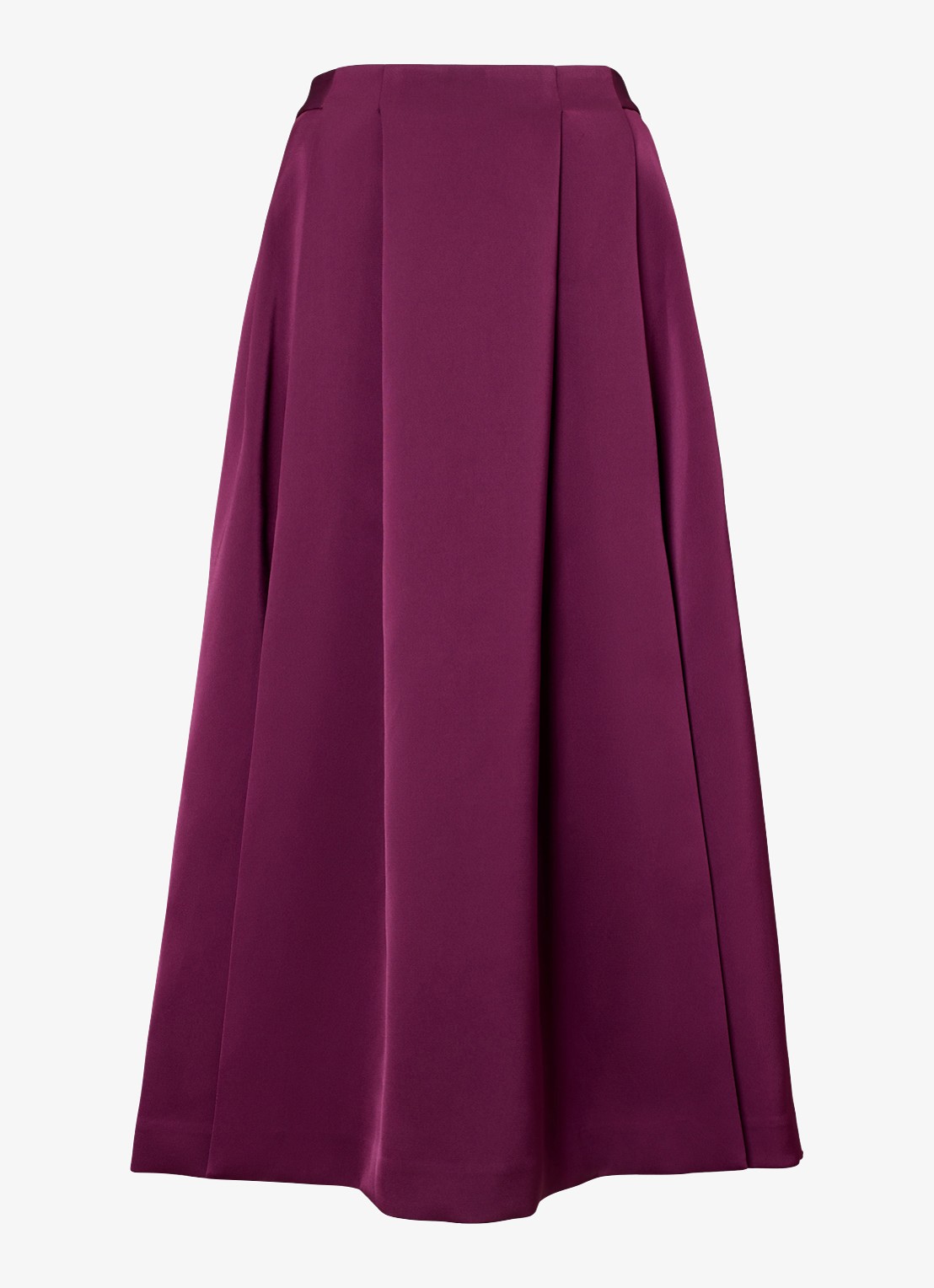 Phase Eight Sally maxi rok met plooien en split - voorkant bordeauxrood