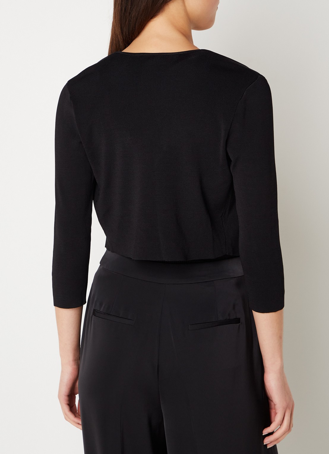 Phase Eight Salma fijngebreide bolero met stretch - achterkant 4 zwart