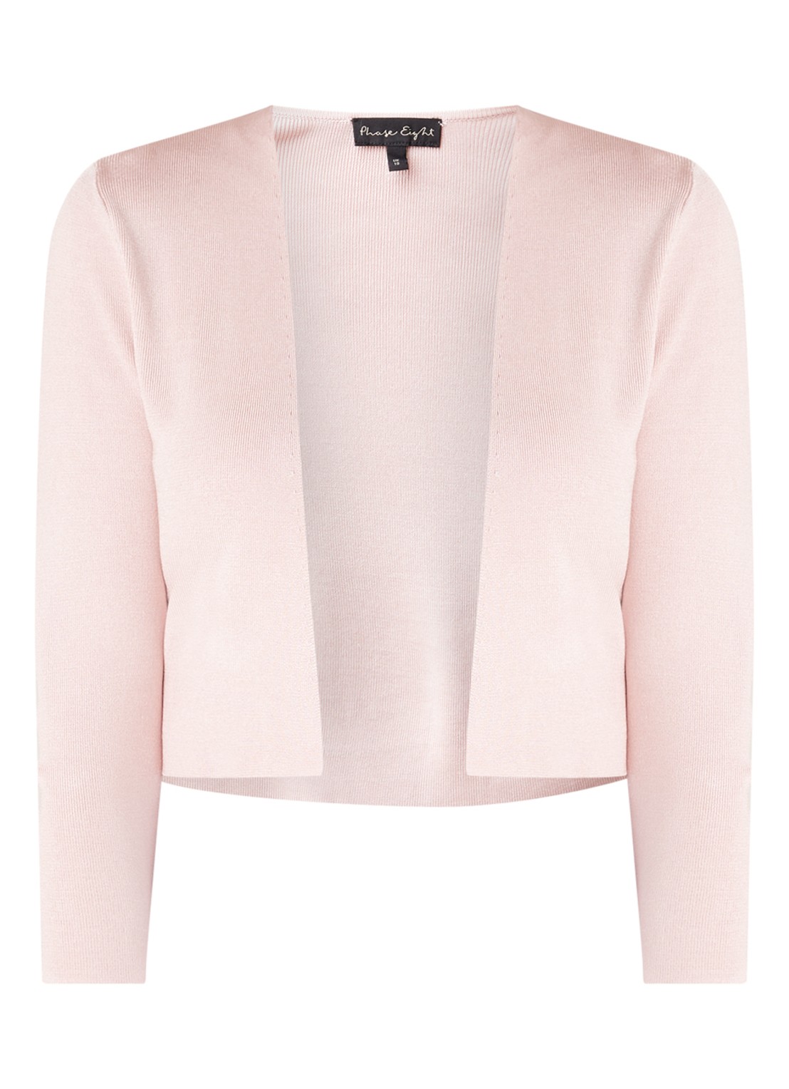 Phase Eight Salma openvallend vest met glanzende finish - voorkant 3 oudroze