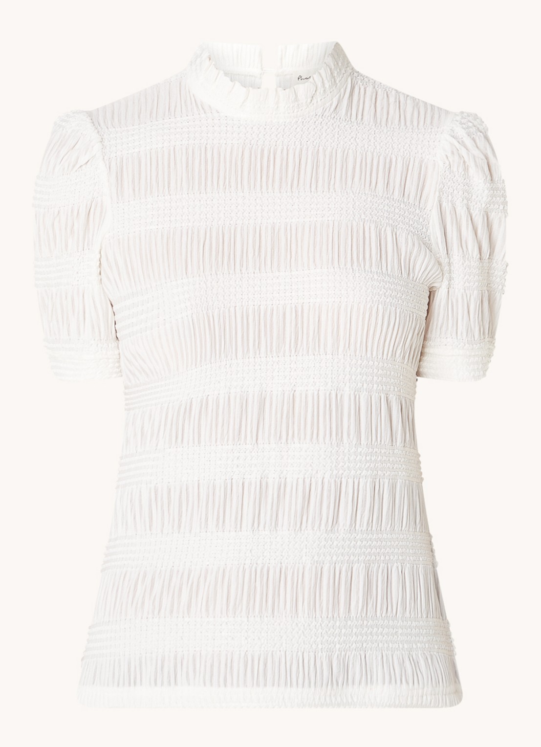 Phase Eight Samiha T-shirt met smockwerk - voorkant 3 gebroken wit