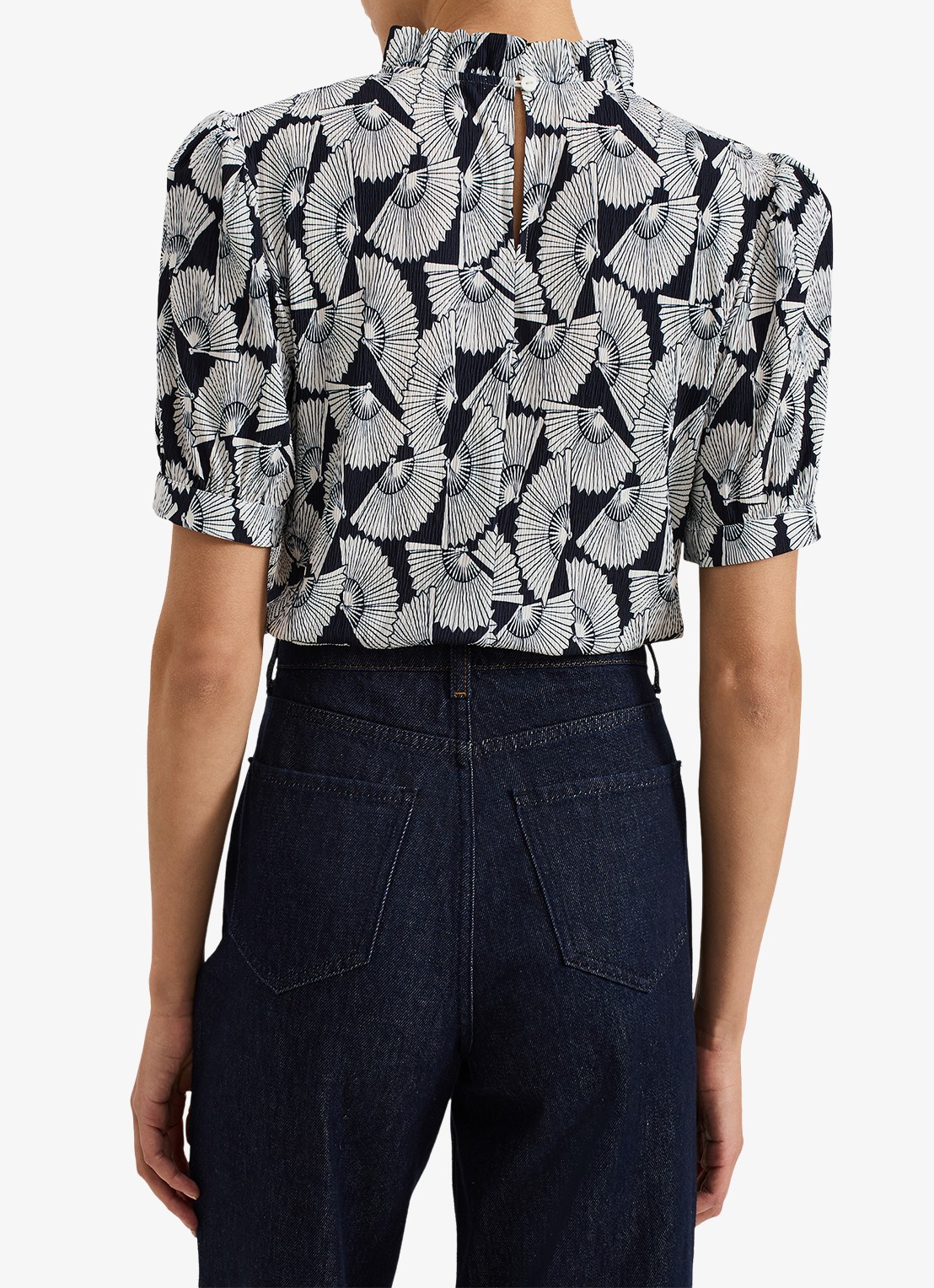Phase Eight Samiha top met print en structuur - achterkant 3 blauw