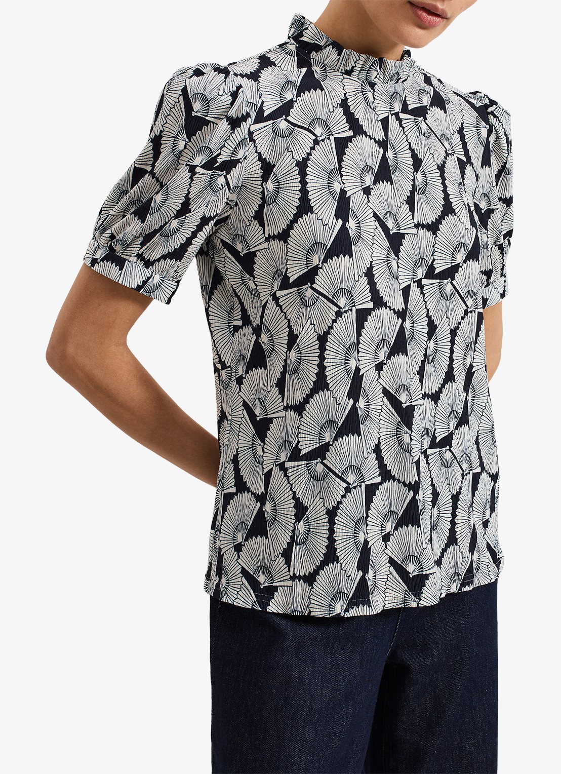 Phase Eight Samiha top met print en structuur - detail 4 blauw