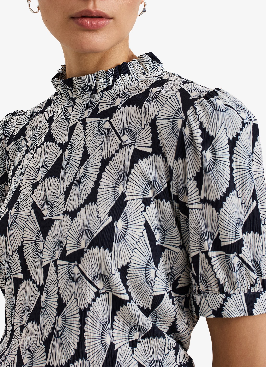 Phase Eight Samiha top met print en structuur - detail 5 blauw