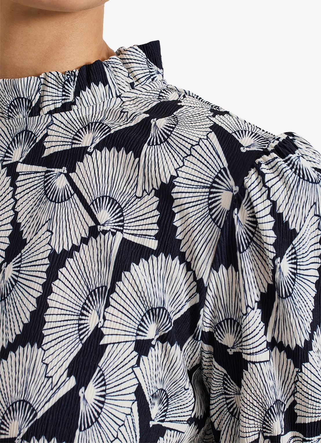 Phase Eight Samiha top met print en structuur - detail 6 blauw