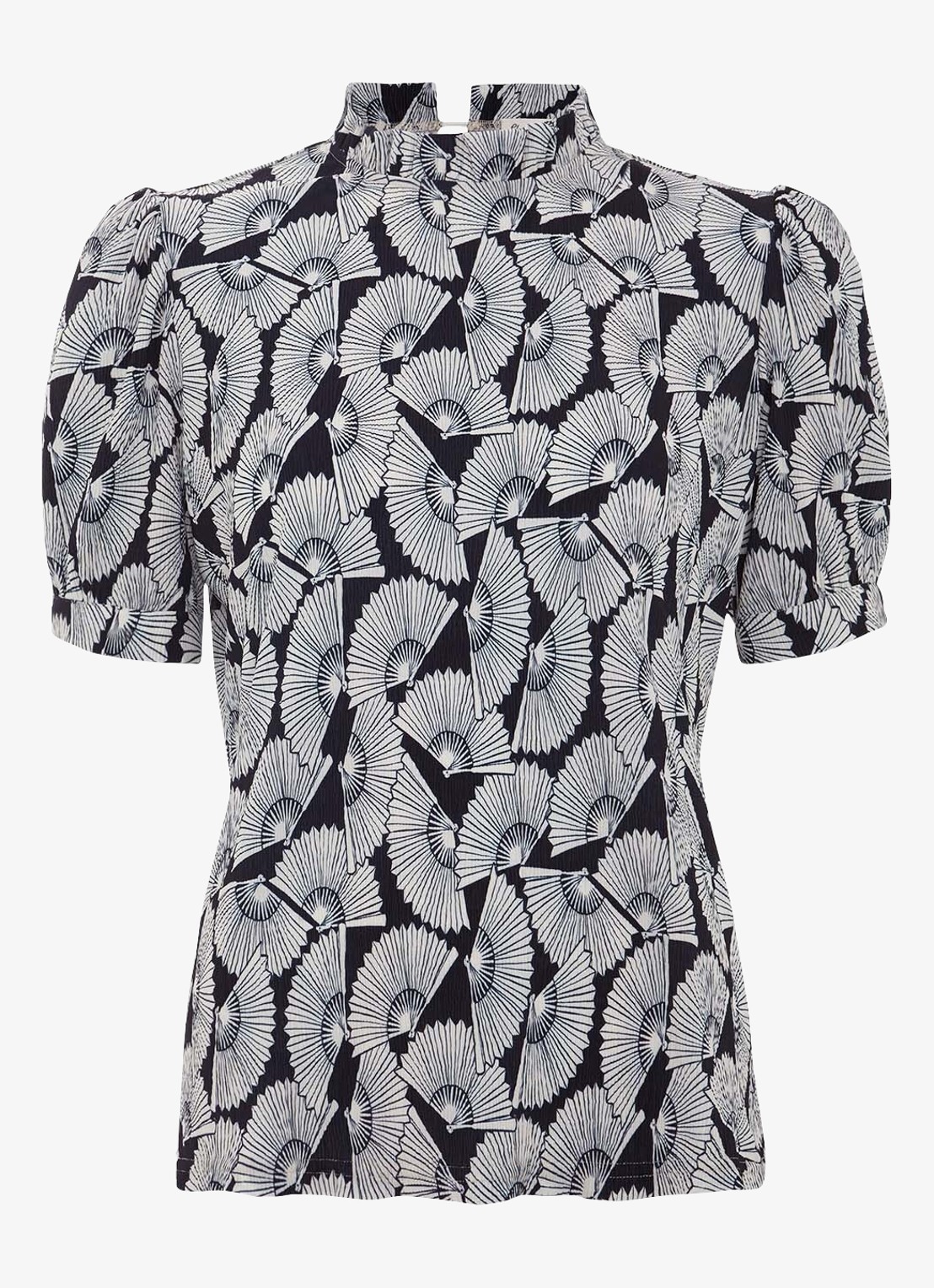 Phase Eight Samiha top met print en structuur - voorkant blauw