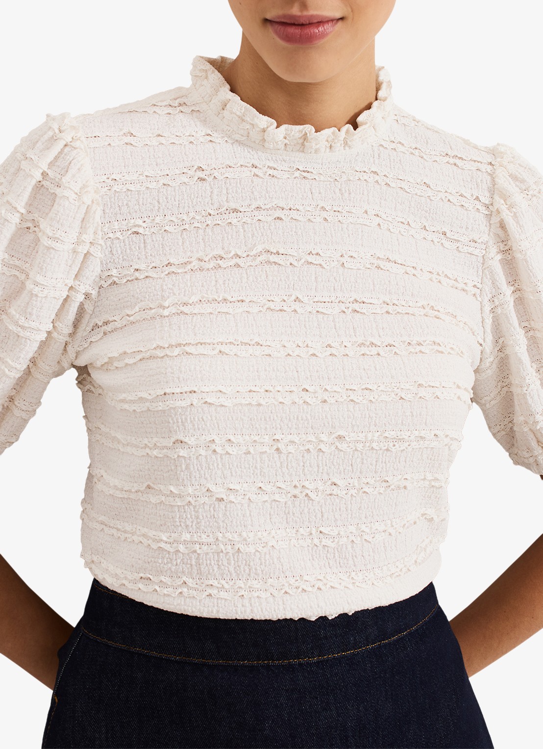 Phase Eight Samiha top met structuur  - detail 4 gebroken wit