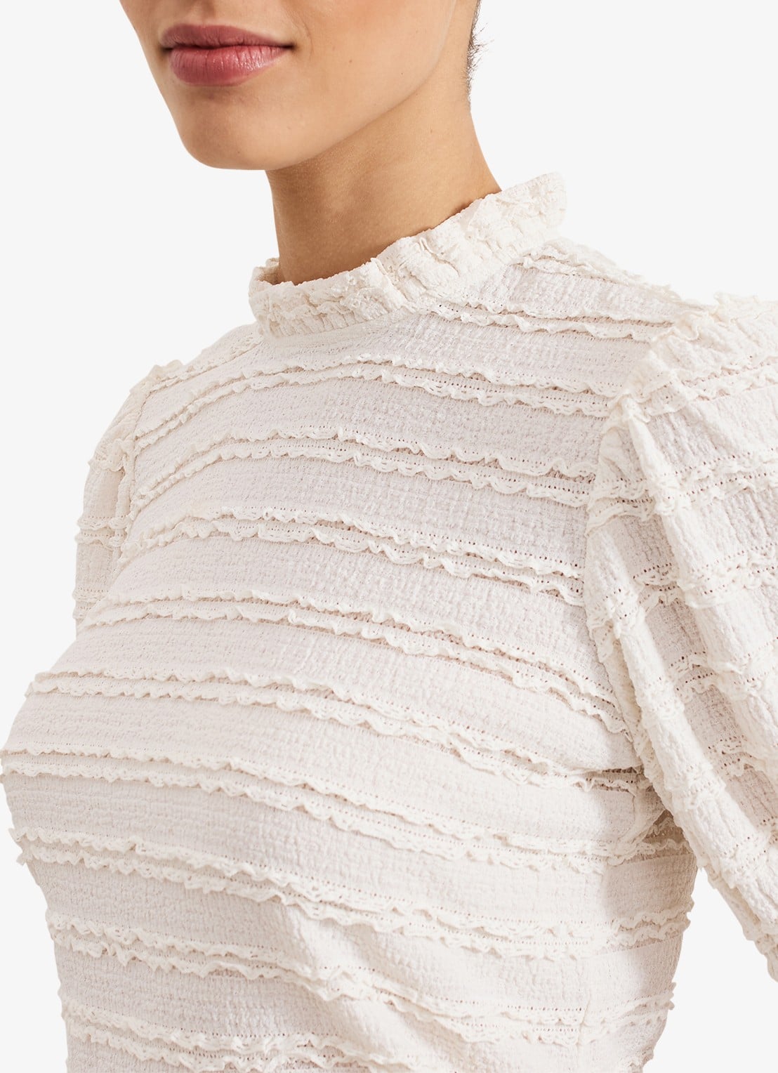 Phase Eight Samiha top met structuur  - detail 5 gebroken wit