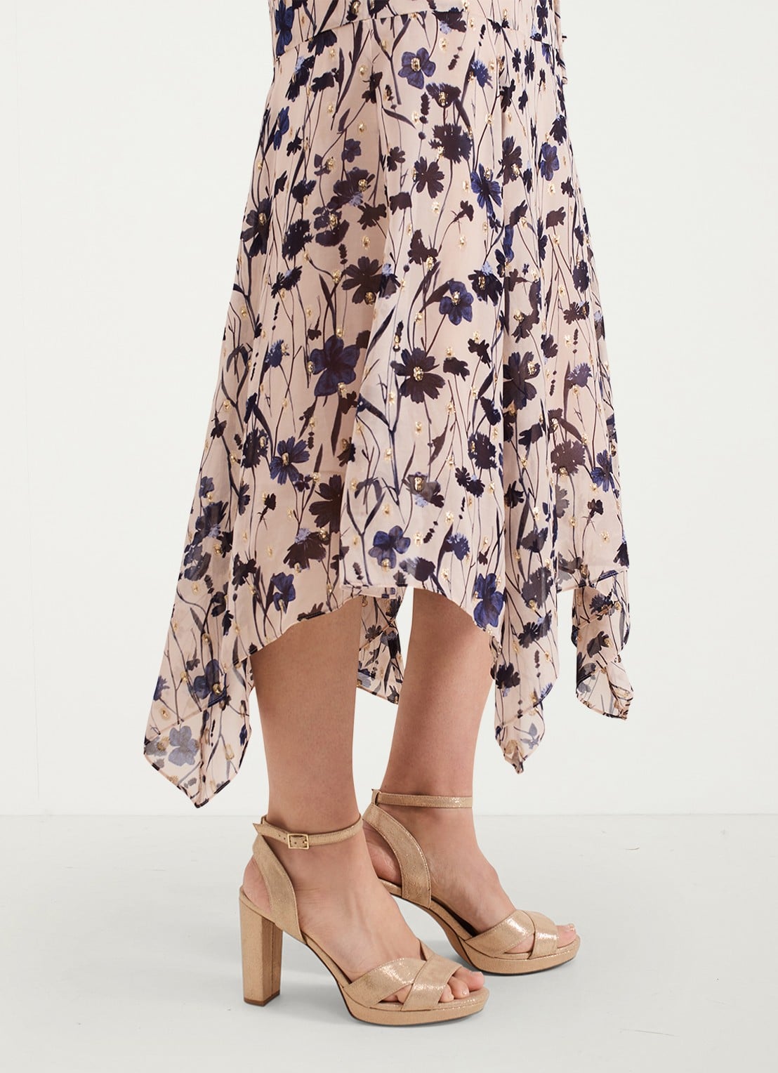 Phase Eight Sandalette met glitter - voorkant 2 lichtroze