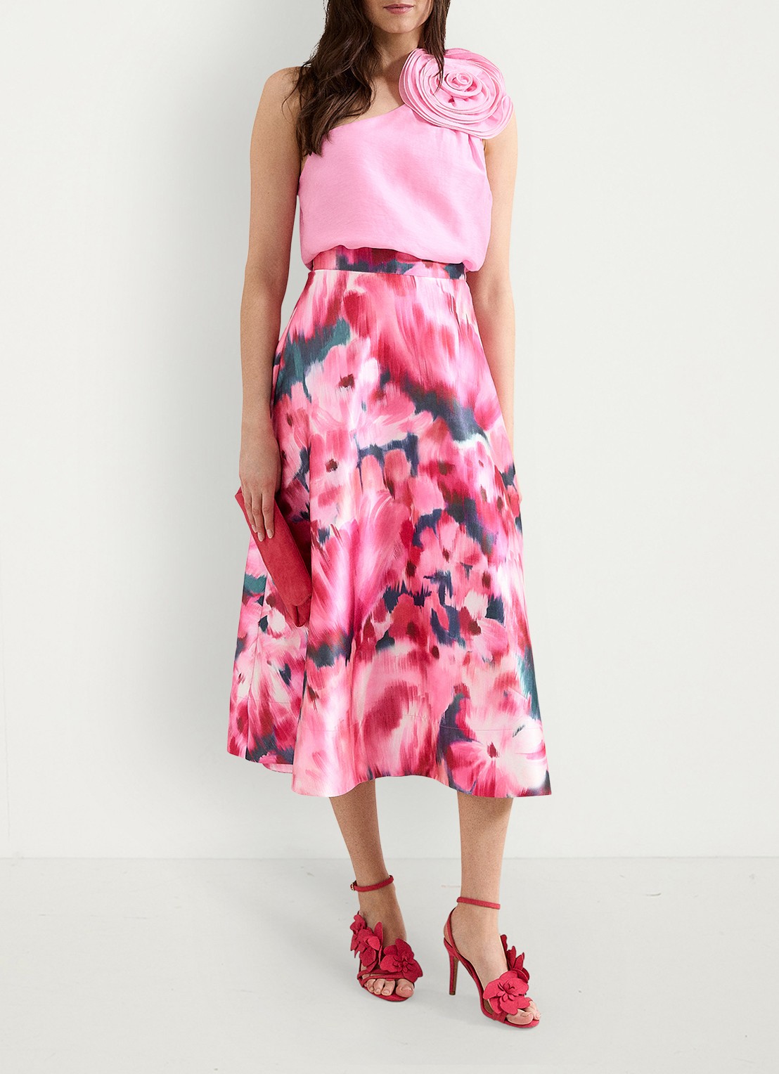 Phase Eight Sandalette van geitensuède met applicatie - detail 6 roze