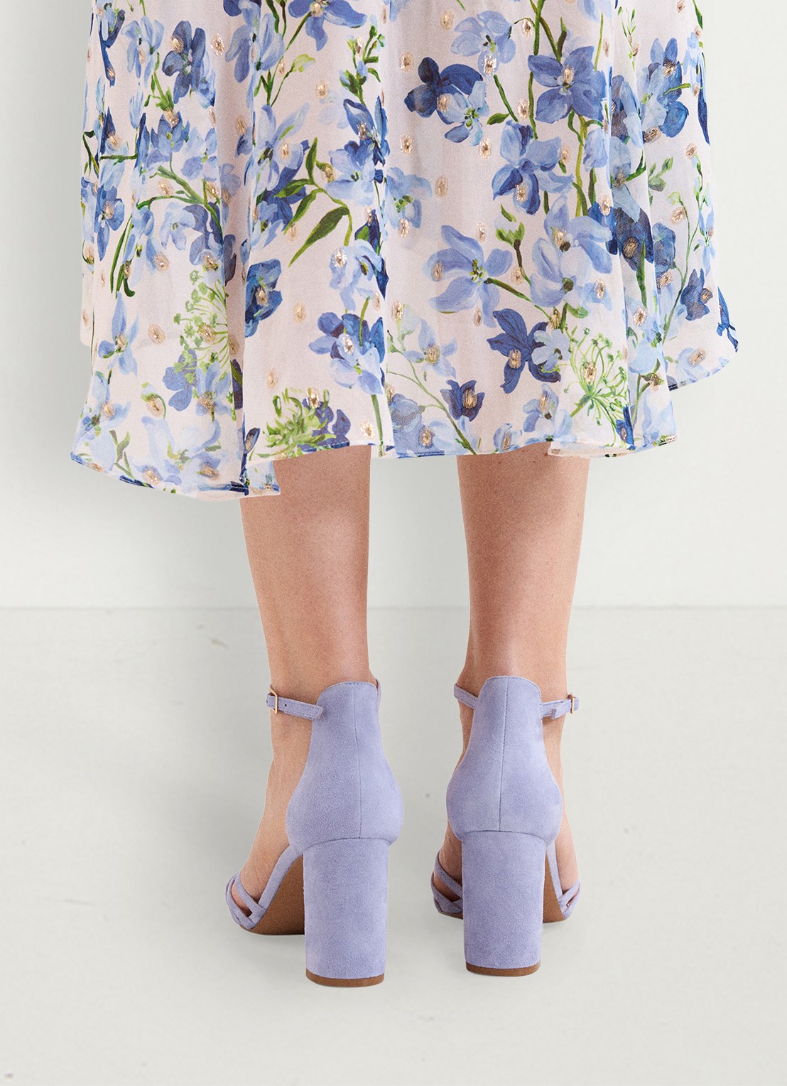 Phase Eight Sandalette van geitensuède  - achterkant 3 lila