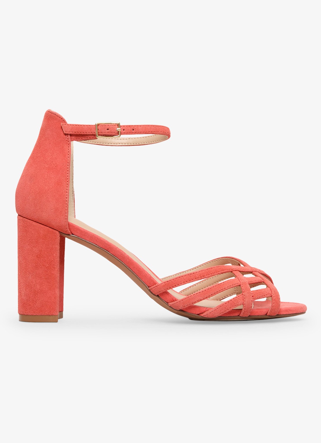 Phase Eight Sandalette van geitensuède  - detail oranje