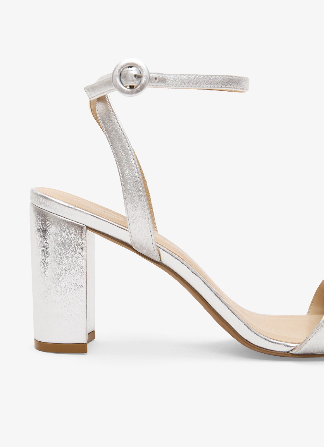 Phase Eight Sandalette van leer met metallic finish - detail 5 zilver