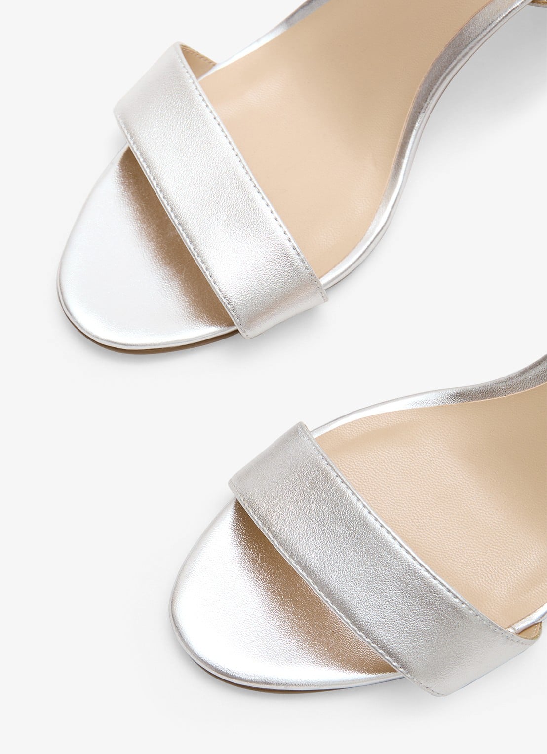 Phase Eight Sandalette van leer met metallic finish - detail 6 zilver