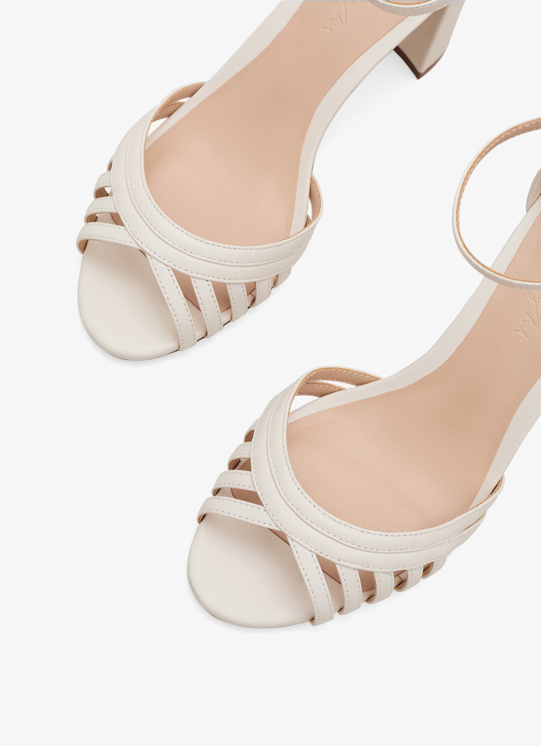 Phase Eight Sandalette van leer - detail 4 ivoor