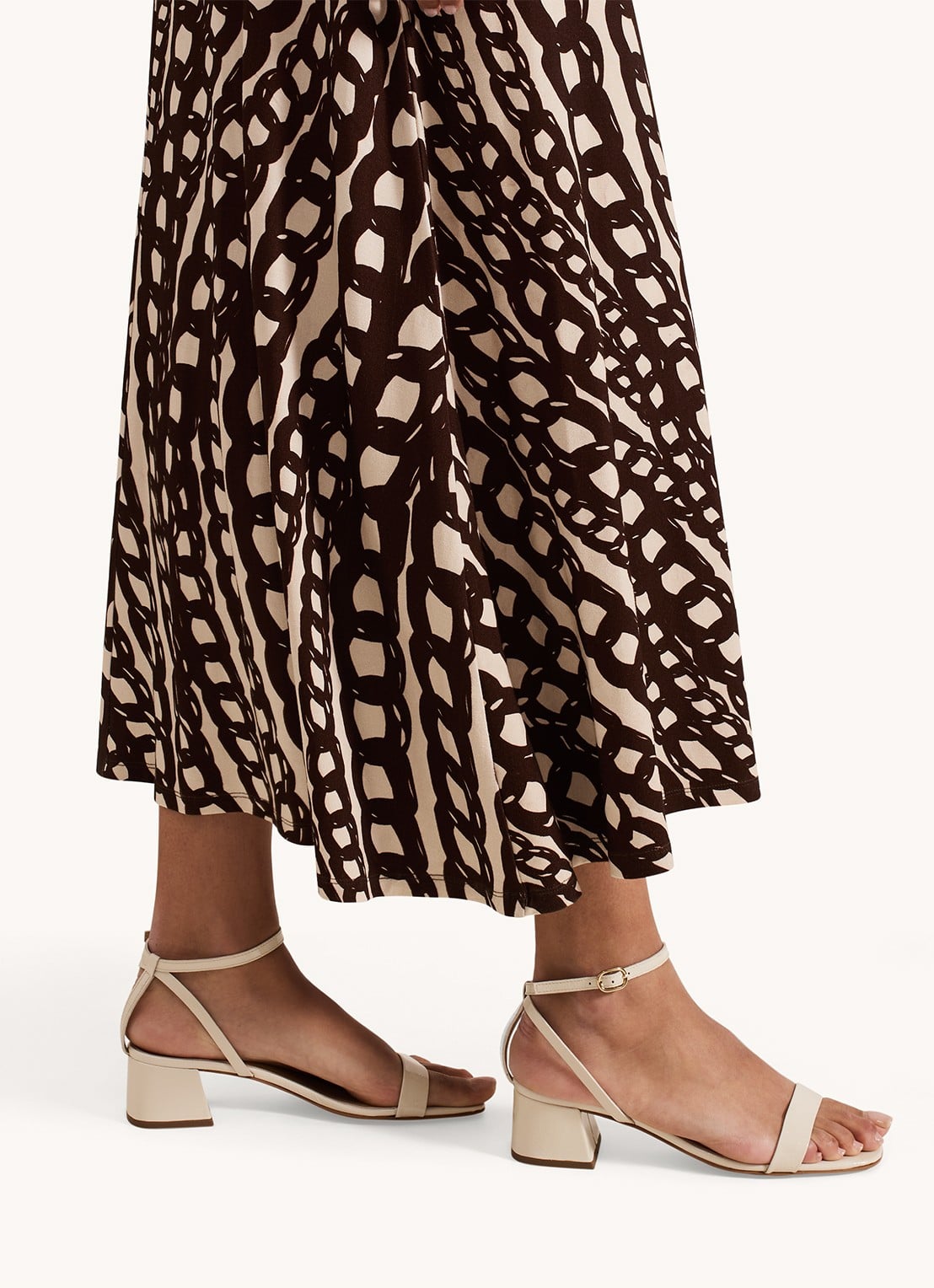 Phase Eight Sandalette van leer - voorkant 7 creme