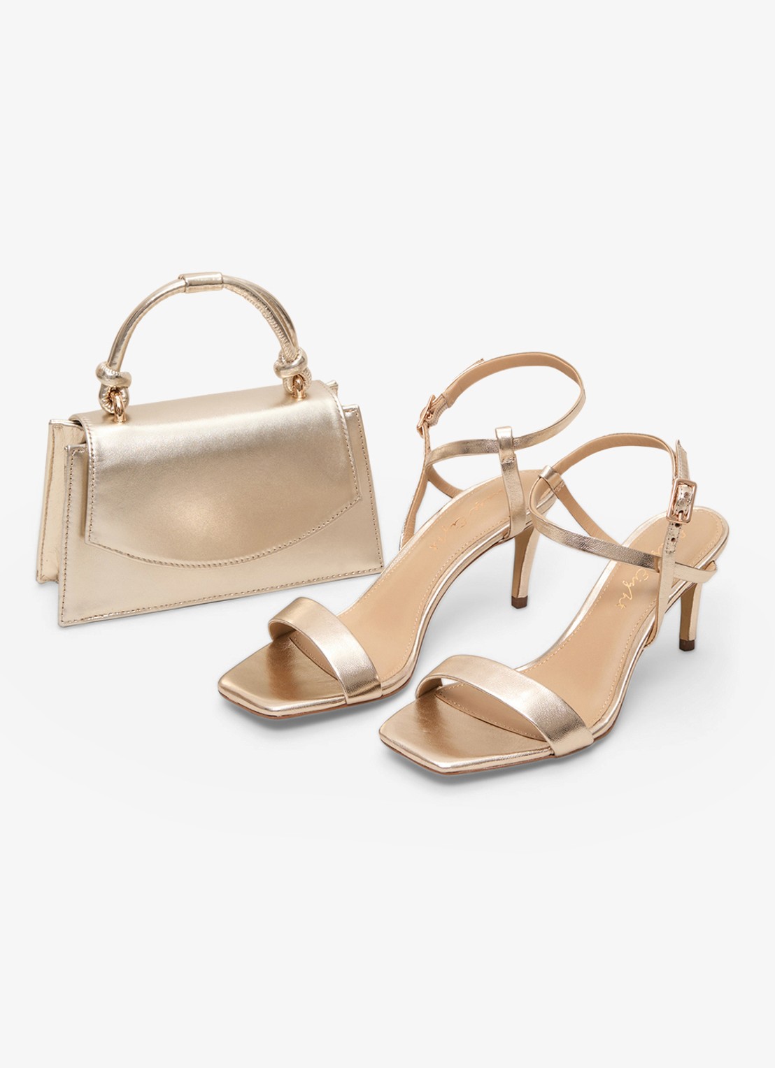 Phase Eight Sandalette van leer - detail 3 goud