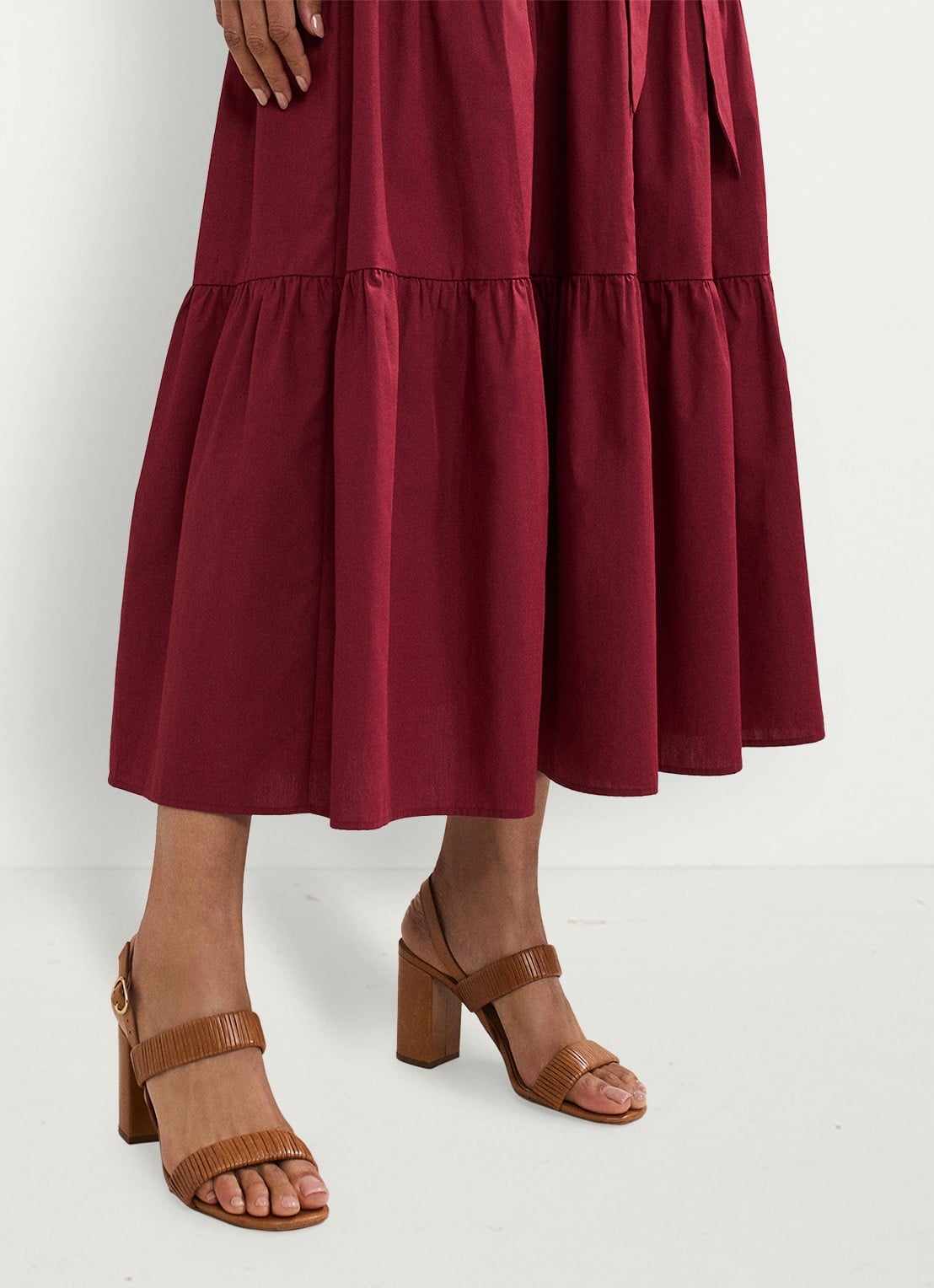 Phase Eight Sandalette van leer - detail 4 bruin