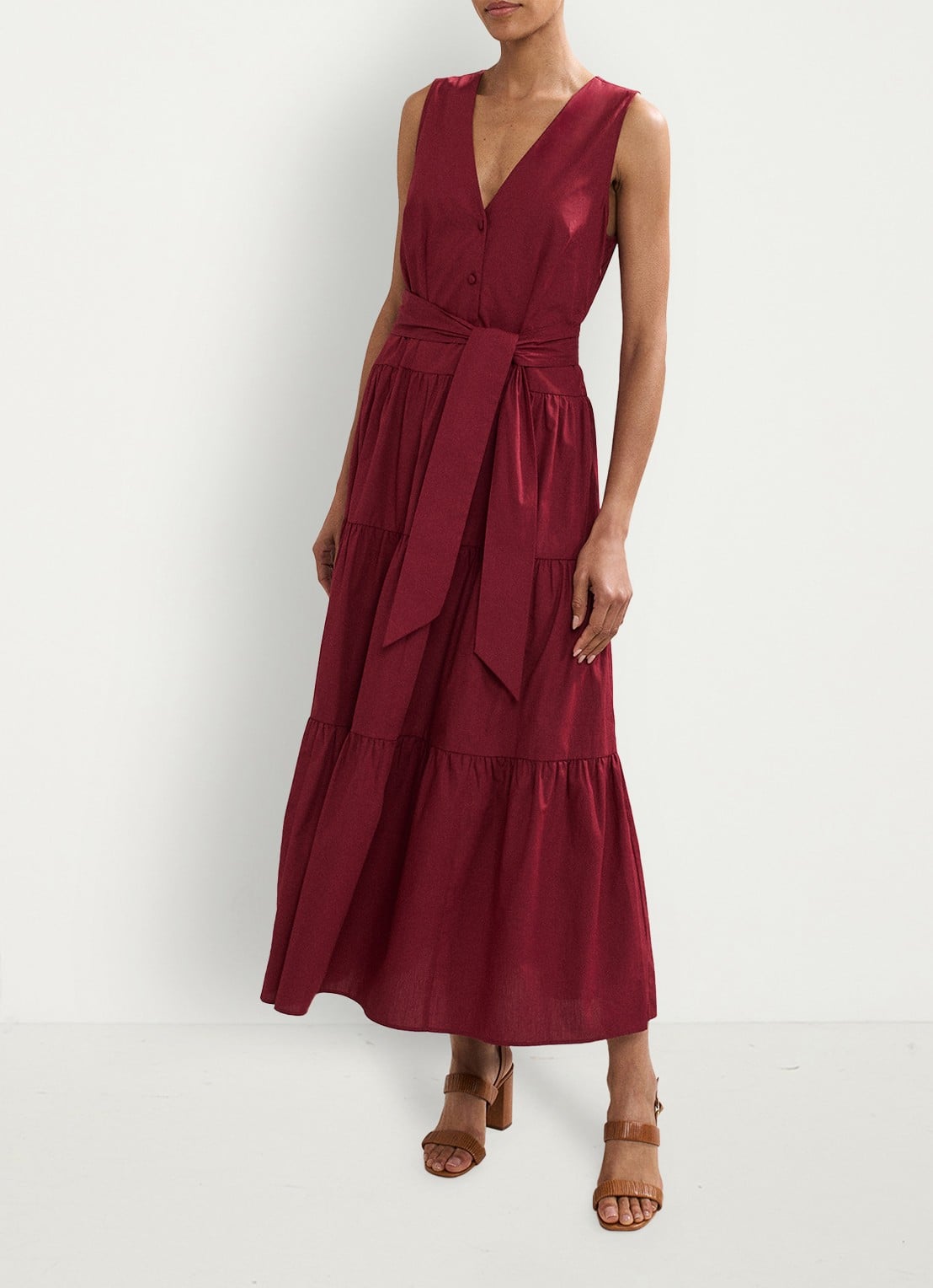 Phase Eight Sandalette van leer - voorkant 7 bruin