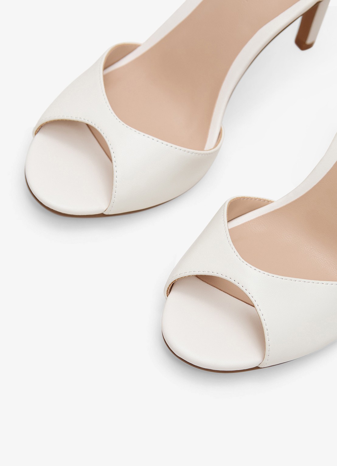 Phase Eight Sandalette van leer - detail 3 gebroken wit