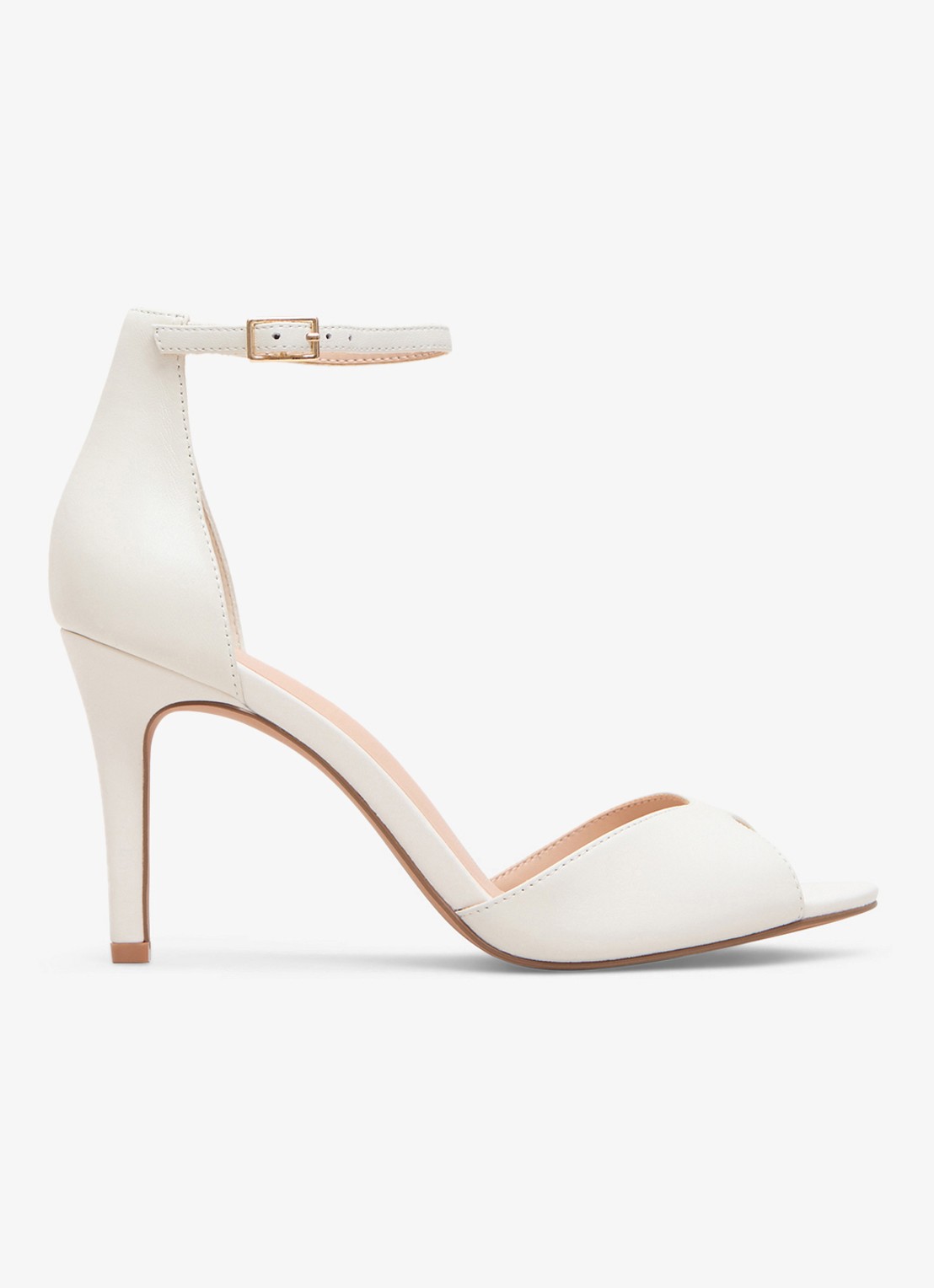 Phase Eight Sandalette van leer - voorkant 6 gebroken wit