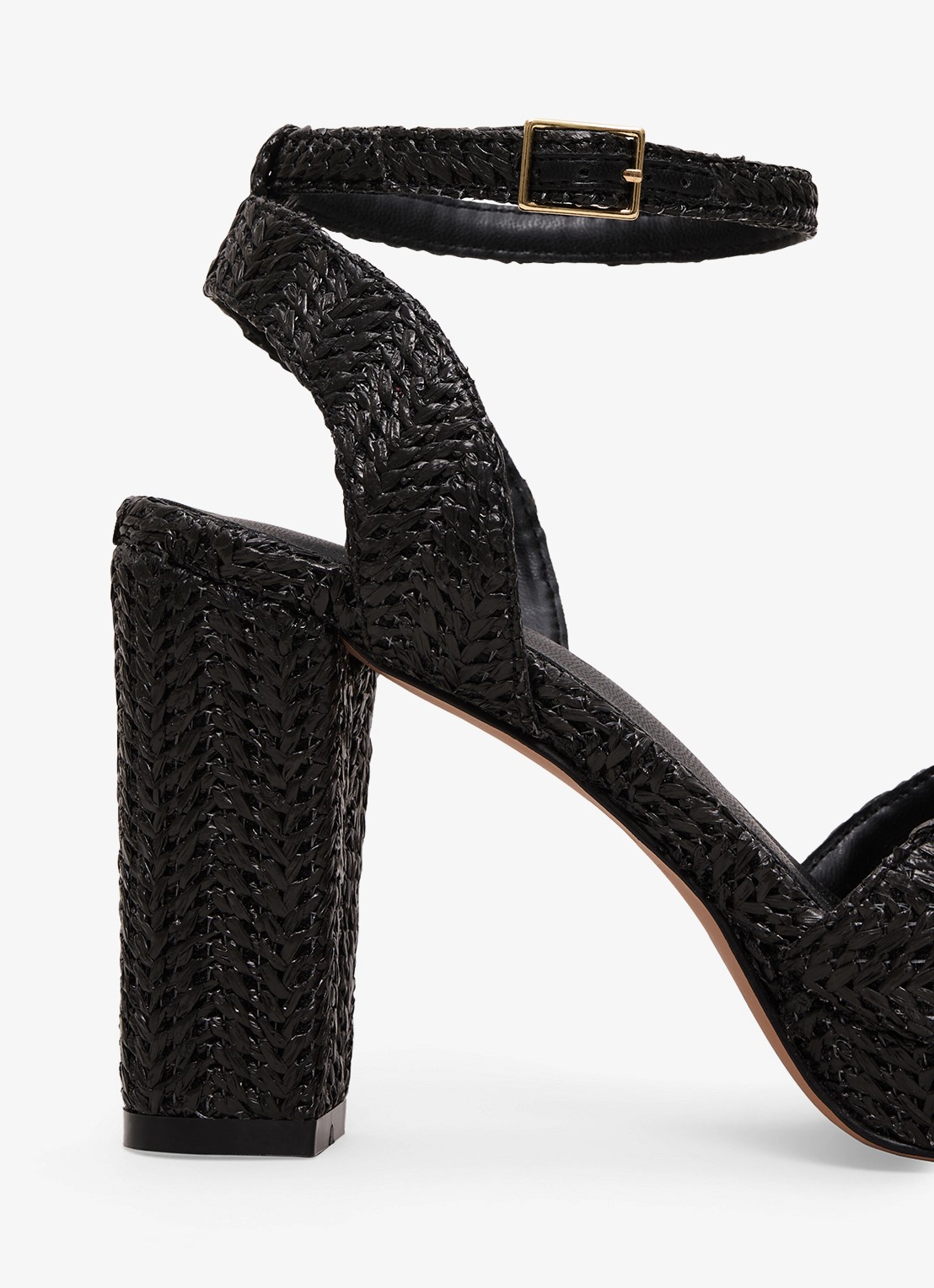 Phase Eight Sandalette van raffia - detail 5 zwart