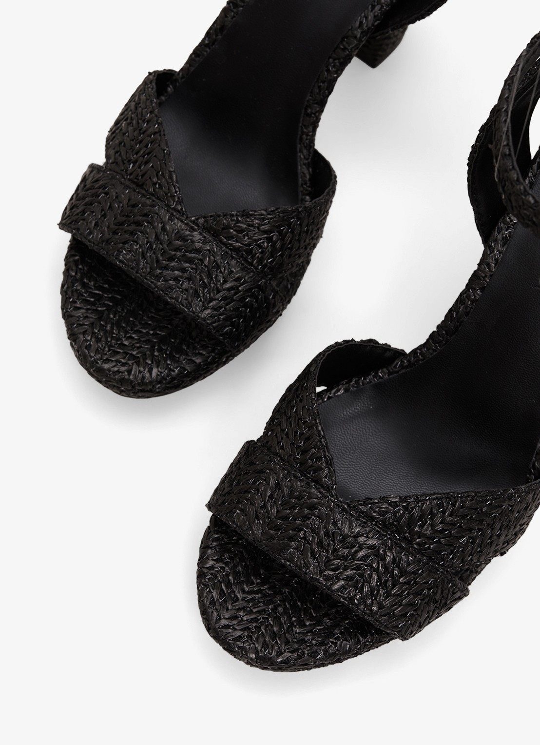 Phase Eight Sandalette van raffia - detail 6 zwart