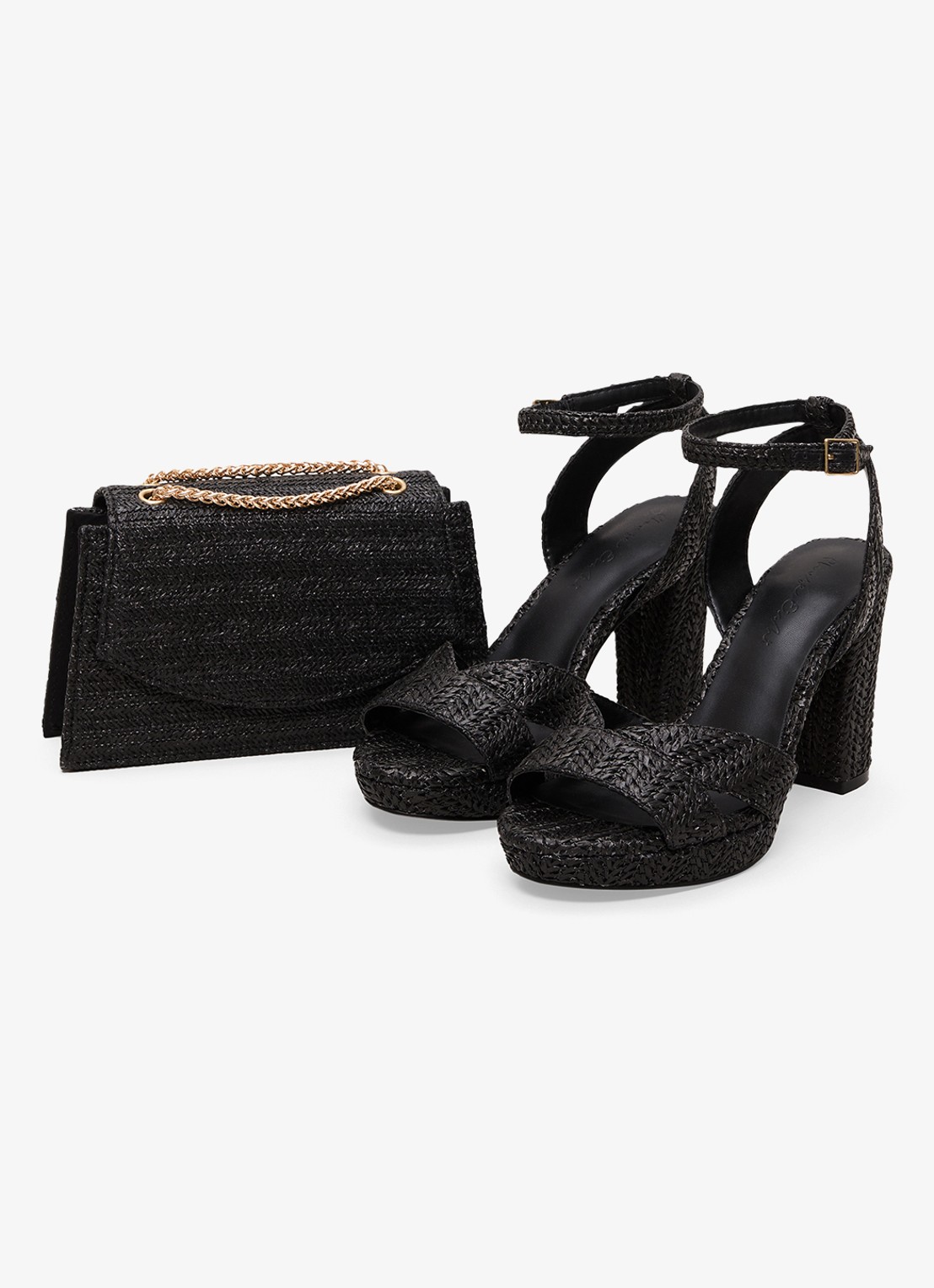 Phase Eight Sandalette van raffia - detail 7 zwart
