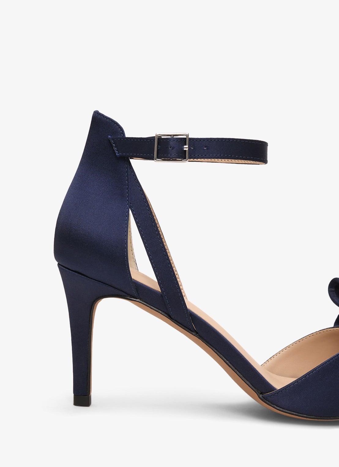 Phase Eight Sandalette van satijn - detail 2 donkerblauw