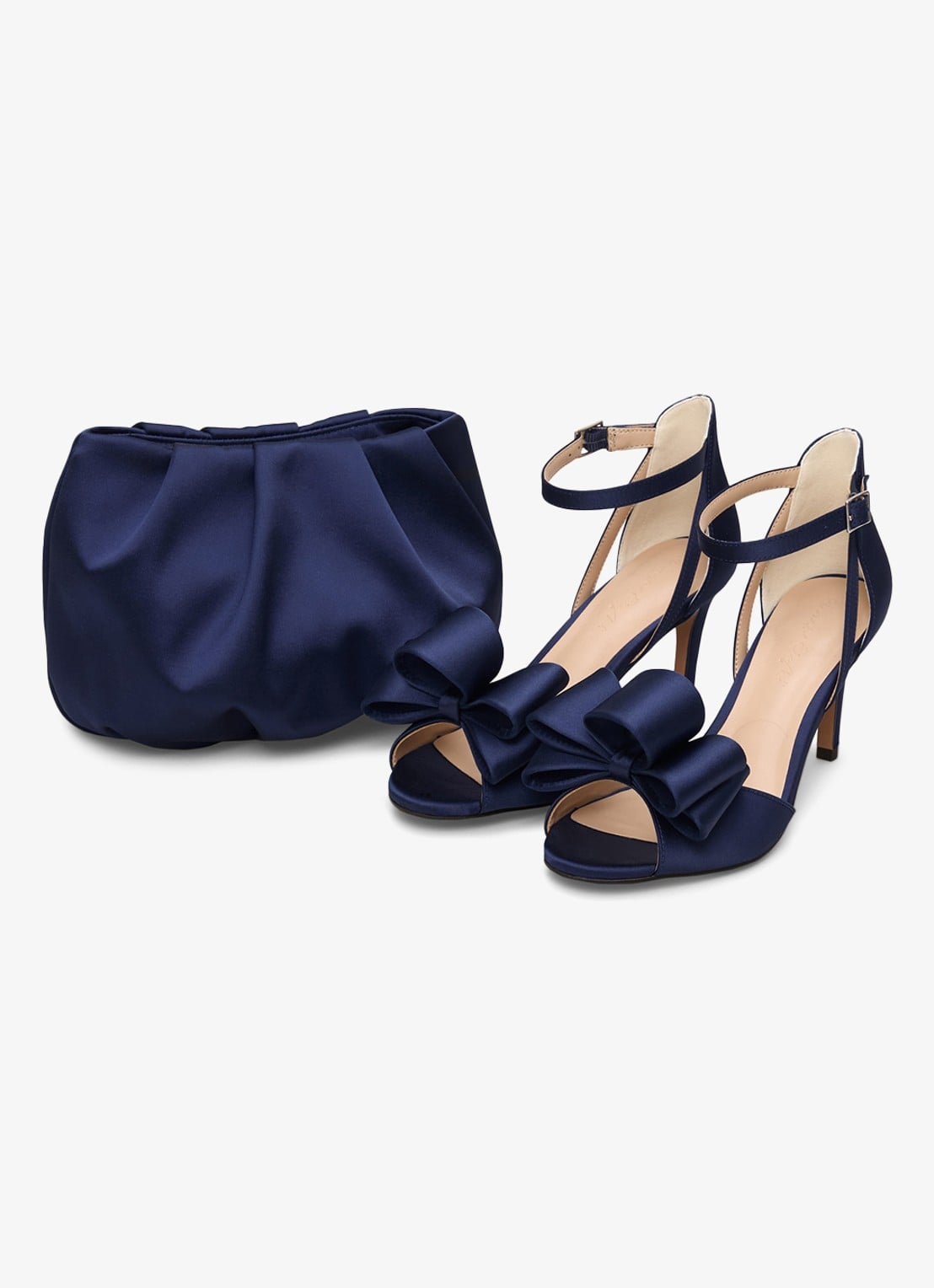 Phase Eight Sandalette van satijn - detail 4 donkerblauw