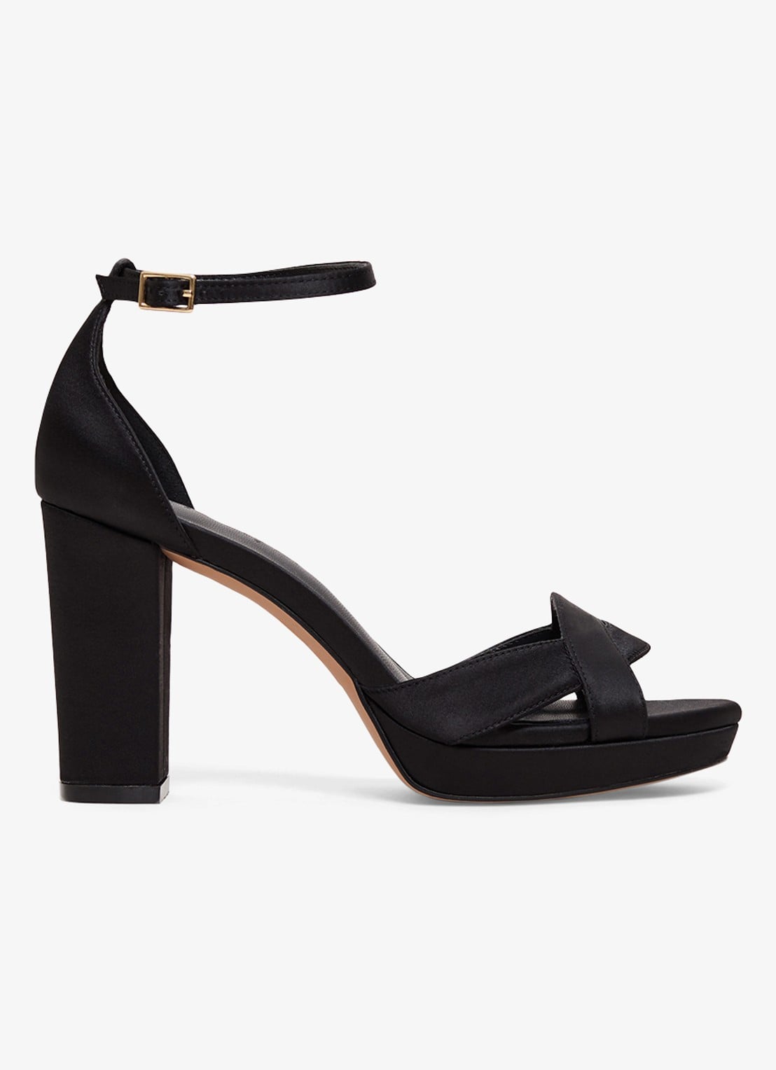 Phase Eight Sandalette van satijn - voorkant 7 zwart